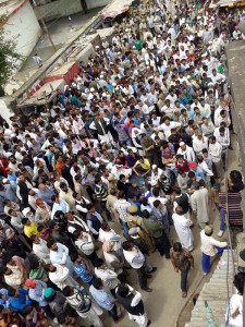 PDP activists holding protest demonstration in Mendhar on Friday.