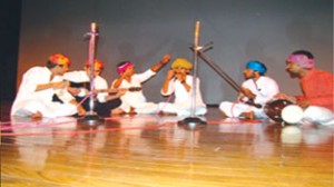 Cultural item being presented at SMVDU during 3-day festival.