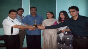 Israr Khan, retired DIG distributing prizes among the winners on Saturday.