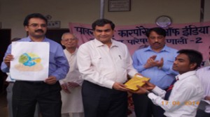 Winners of Painting Contest being felicitated by the chief guest on Thursday.