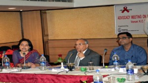 Secretary Planning B R Sharma chairing Advocacy meeting on Wednesday.