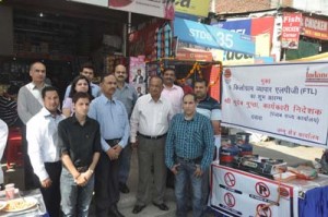 Officials during launch of FTL cylinders at Jammu on Monday.