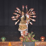 Students performing asht-dash-buja devi during Annual Day celebration at Air Force School.