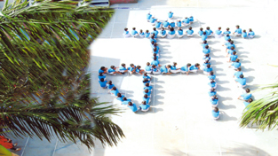 Children in action during Mother’s Day celebration at Jammu on Saturday.