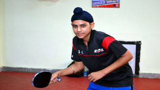 Player in action during a match at Jammu on Sunday.