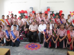 Elected Students Council of MV International School posing for a group photograph alongwith staff members in Jammu.