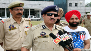 DIG Jammu Shaheel Ahmed Beigh addressing media persons on Thursday.