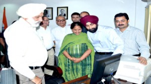 JU Vice-Chancellor Prof MPS Ishar launching JUET online on Tuesday.