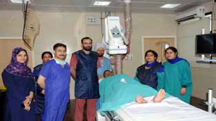 Dr Sushil Sharma along with his team at SSH Cath Lab.