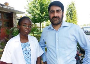 Regional Director, ICCR Jammu, Balwant Thakur with Tshivolo Tshandyemwene Renatte of Namibia (Africa) at SKUAST, Jammu.