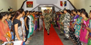 Girls students of border areas during summer coaching classes started by BSF at BSF Camp, Paloura in Jammu.