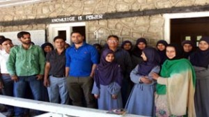 Students and teachers of Govt. Higher Secondary School, Keran, during 293rd LoC Tree Talk organised by CCF Ecotourism at Keran in Kupwara.