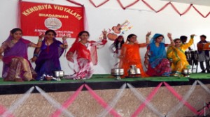 Cultural item being presented by the students while celebrating annual day at KV Bhaderwah.   -Excelsior/ Tilak Raj
