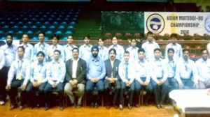 Medal winners of Asian Matsogi-Do Championship posing alongwith officials.