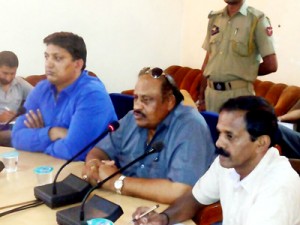 Organizers of Wrestling Championship during a technical meeting in Srinagar.