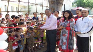 Secretary North Zone Sport Climbing, Ram Khajuria inaugurating an Adventure Camp in Apple Kids International School.