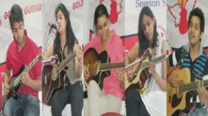 Guitarists during Golden Guitar Fest 2014 in Jammu.