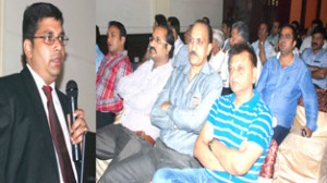 VKC representative making a presentation about Prunes during a trade seminar at Jammu.