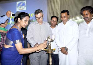 Chief Minister Omar Abdullah during launch of R-APDRP-II for Jammu division on Monday.