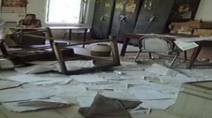 Ransacked office of PDD at Janipur.  —Excelsior/Rakesh