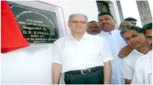 MLC, B R Kundal inaugurating newly constructed community hall at Kalyana on Wednesday.