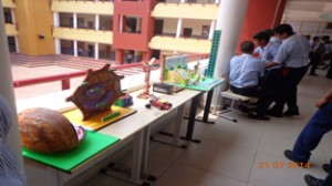 Students of G D Goenka Public School during Science Exhibition. 