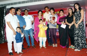 Winners alongwith dignitaries during 'Jammu Fashion Night' on Monday.