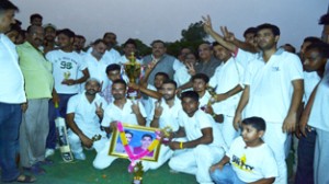 Winners posing alongwith NC provincial president Devender Singh Rana in Samba on Monday.