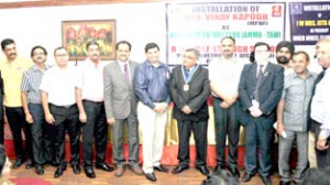 Newly nominated team of Rotary Club Jammu Tawi posing for a group photograph at Jammu.