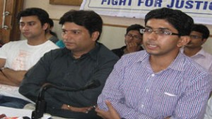 Ayurvedic Doctors interacting with media persons at Jammu on Tuesday. —Excelsior/Rakesh