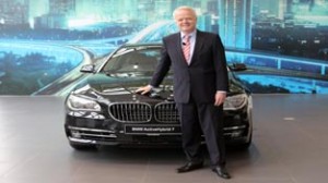 President, BMW Group India, Philipp Von Sahr posing with newly launched all-new BMW Active Hybrid7 at Gurgaon.