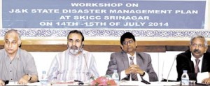Chief Secretary, Mohammad Iqbal Khandey chairing inaugural session of workshop at SKICC.
