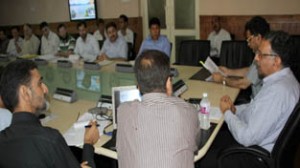 Union Secretary MSME, Madhav Lal chairing officers meeting at Srinagar.