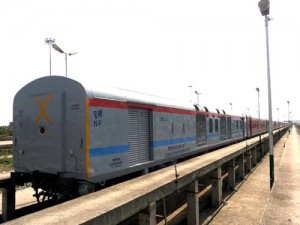 Coaches of new Katra-New Delhi ‘Shri Shakti Express’ reaching Katra railway station on Sunday.