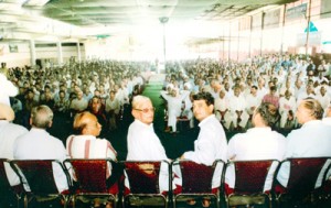 Govind Ram Sharma during a public meeting at Akhnoor.