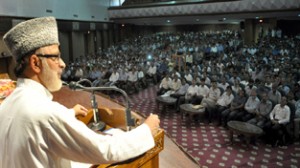 Minister for Rural Development and Panchayats addressing one-day convention of Rural Development Department at Srinagar on Thursday.