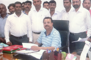 Members of CSU deputation during a meeting with Director ULB, Jammu on Wednesday.