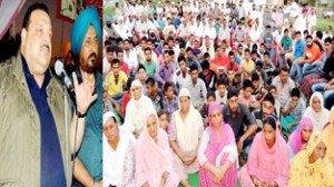 NC provincial president Devender Singh Rana addressing workers at Suchetgarh on Saturday.