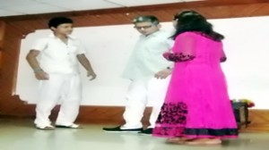 A scene from short-play Raktdaan Mahadaan staged at K L Saigal hall on Saturday.  