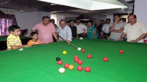 Time Square Snooker Pool Academy being inaugurated in Jammu on Sunday. -Excelsior/Rakesh