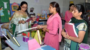 Students displaying models during Workshop-cum-Exhibition at Dogra College in Jammu.Students displaying models during Workshop-cum-Exhibition at Dogra College in Jammu.