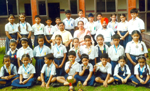 Medal winners of BSF School Paloura posing for a photograph on Tuesday.