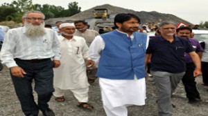 Minister for Tourism, GA Mir inspecting developmental works at Dooru town on Friday.