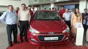 Hyundai’s all new ‘Elite i 20’ being launched at Crest Hyundai in Jammu. Excelsior/Rakesh