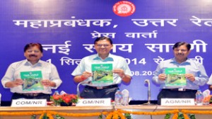 General Manager Pradeep Kumar unveiling New Time Table for Northern Railways.