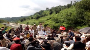 Senior NC leader, Choudhary Liaqat Ali, addressing a public meeting at Budhal in Rajouri.