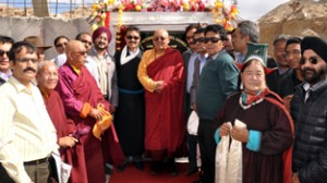 Dignitaries inaugurating petrol pump at Leh.