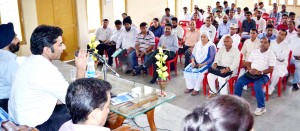 DC Kathua, Shahid Iqbal Choudhary during interaction meeting at Billawar on Tuesday.