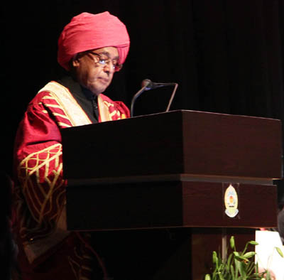 President Pranab Mukherjee addressing at 14th Convocation of JU on Monday.