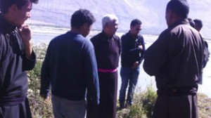 Member Parliament, Thupstan Chhewang taking stock of the problems being faced by the people during his visit to Nobra in Leh.